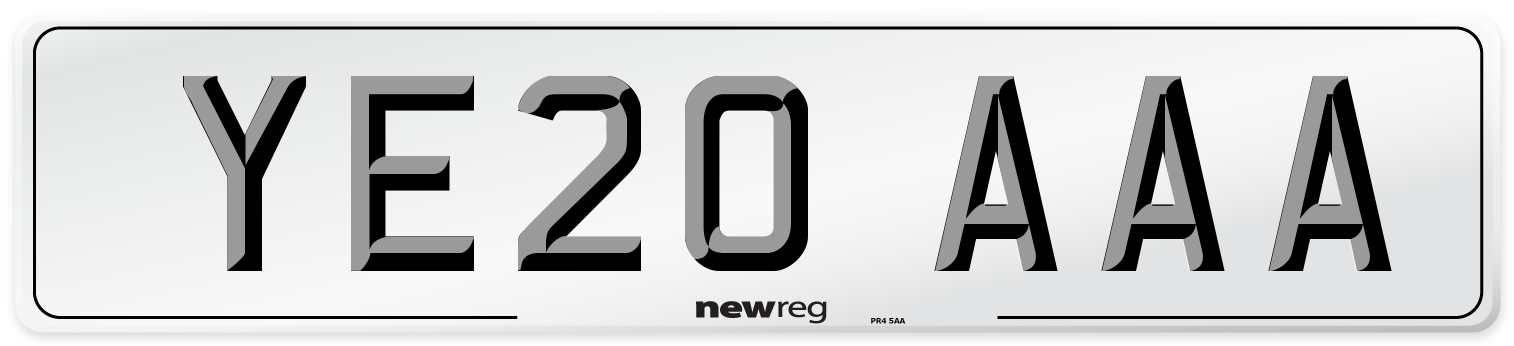 YE20 AAA Number Plate from New Reg